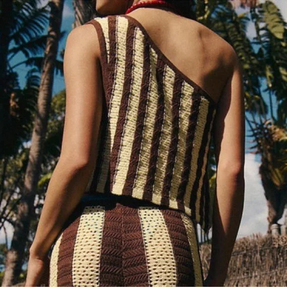 FREE PEOPLE EST CABANA CROCHET SET!! Top and bottom!!! New! L - Picture 7 of 9